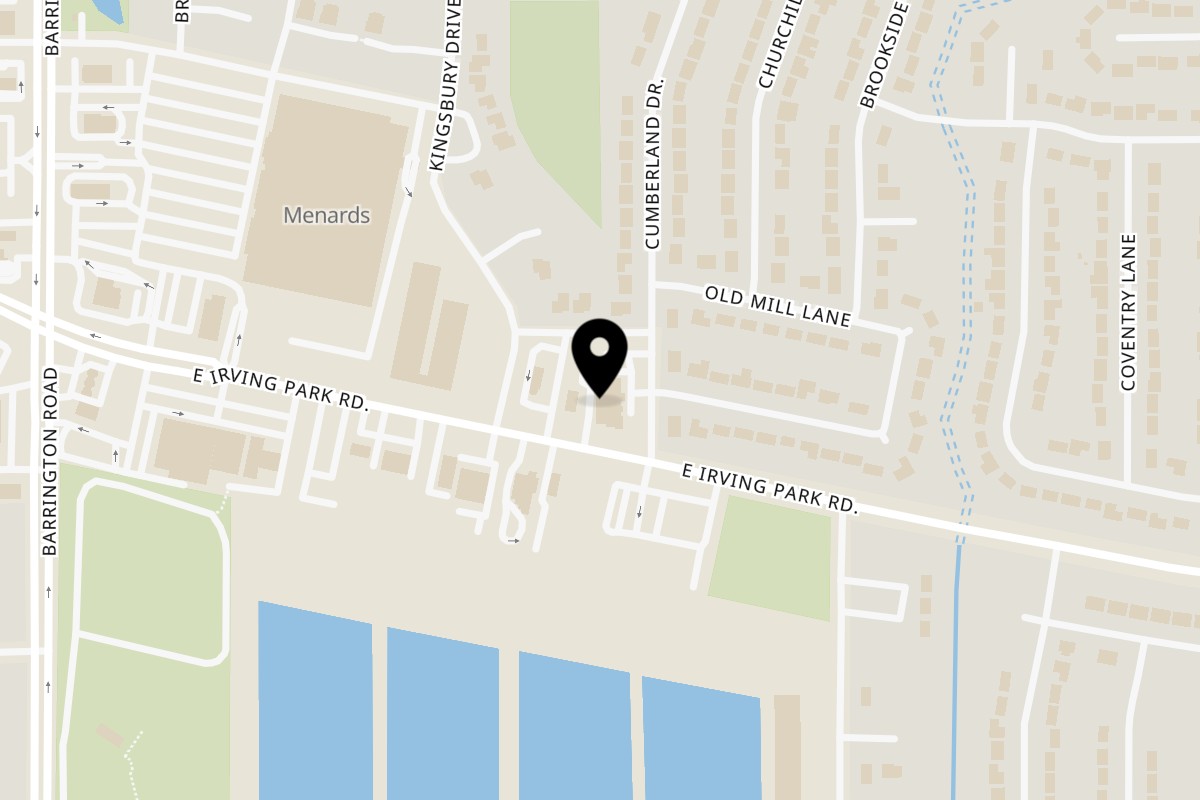 Map showing the location of Flambé India Flambe India Streamwood on 1300 E Irving Park Rd Unit 100 in Streamwood