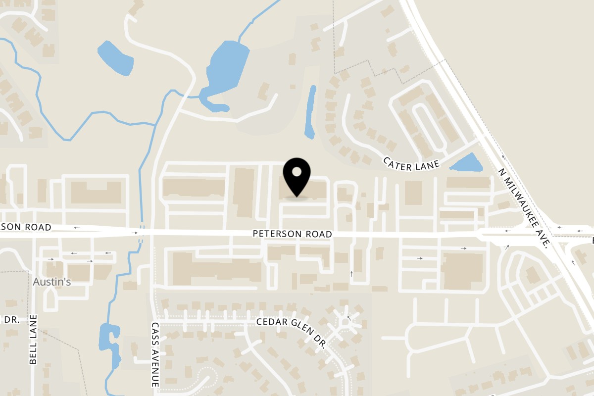 Map showing the location of Flambé India Flambé India - Libertyville on 226 Peterson Rd in Libertyville